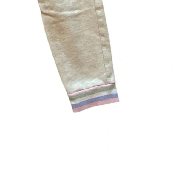JANIE AND JACK GIRLS SWEATPANTS PANTS FALL WINTER CASUAL JOGGERS TAN PINK SZ 12 - Picture 5 of 6